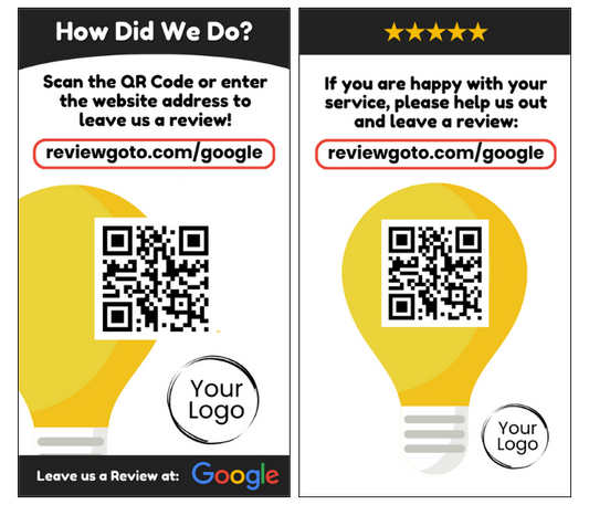 Review Cards - Electrician Style #1 - Google - Business Card