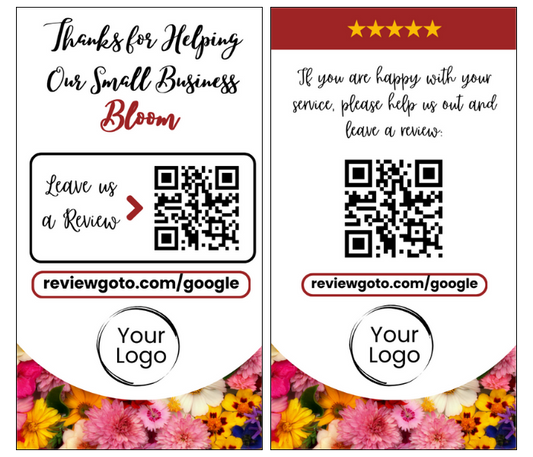Review Cards - Floral Style #1 - Google - Business Card