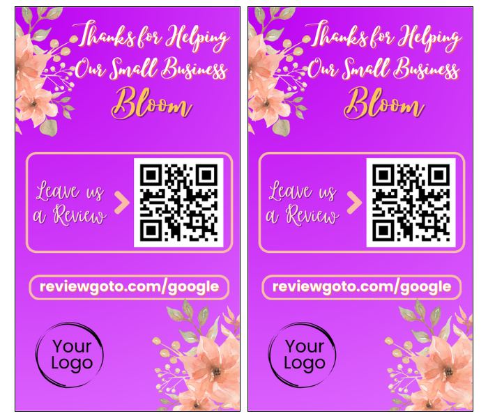 Review Cards - Floral Style #2 - Google - Business Card