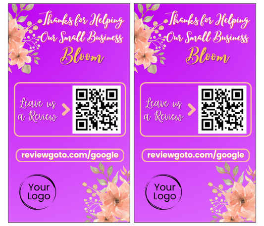 Review Cards - Floral Style #2 - Google - Business Card