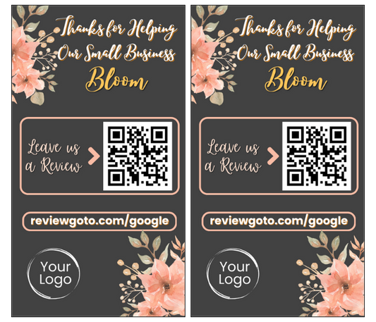 Review Cards - Floral Style #3 - Google - Business Card