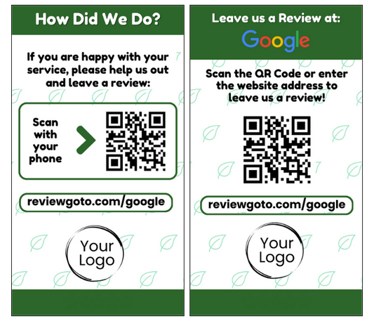 Review Cards - Landscaper Style #2 - Google - Business Card